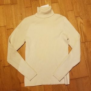 Stretch Ribbed Turtleneck Sweater 
